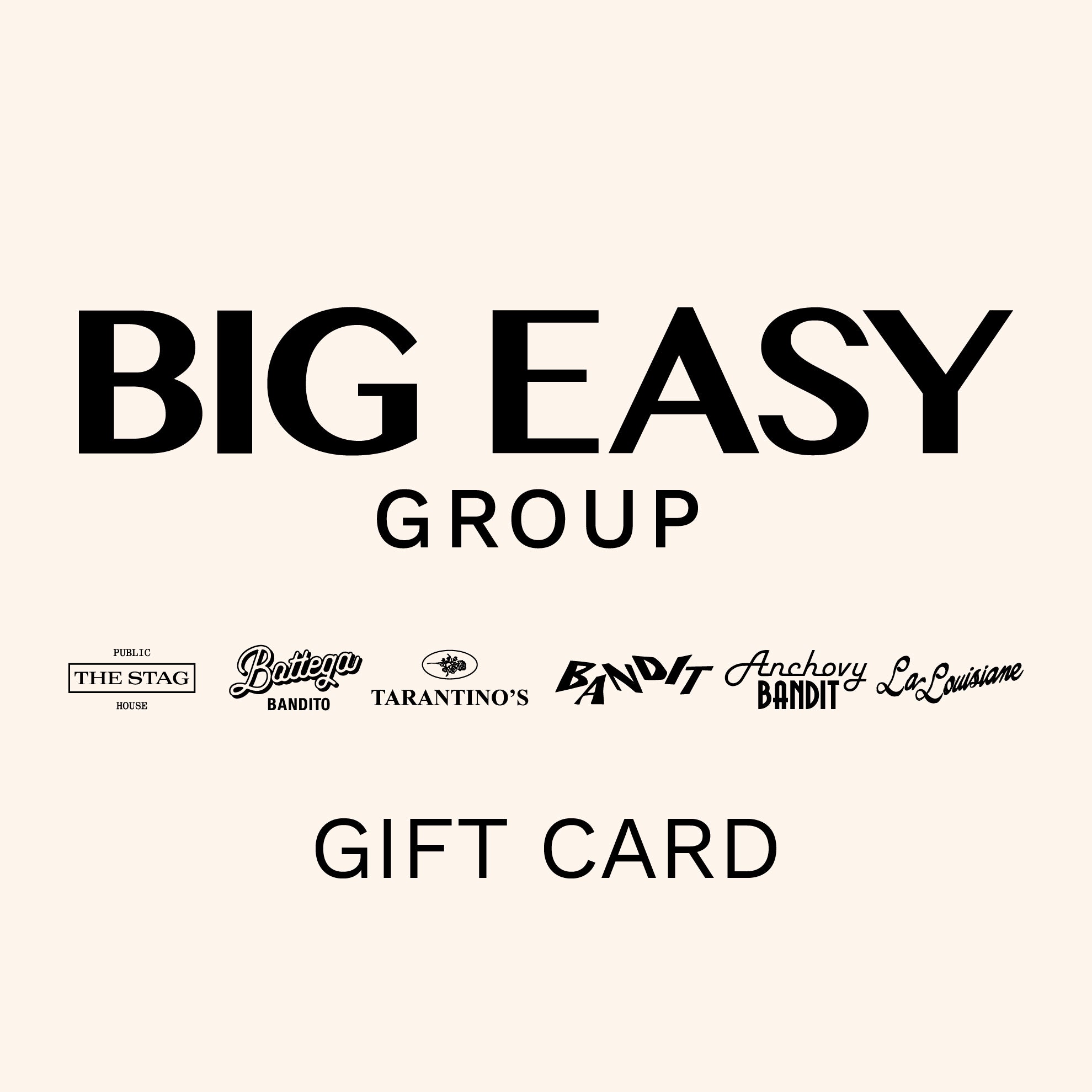 Big Easy Group Gift Card – The Big Easy Group
